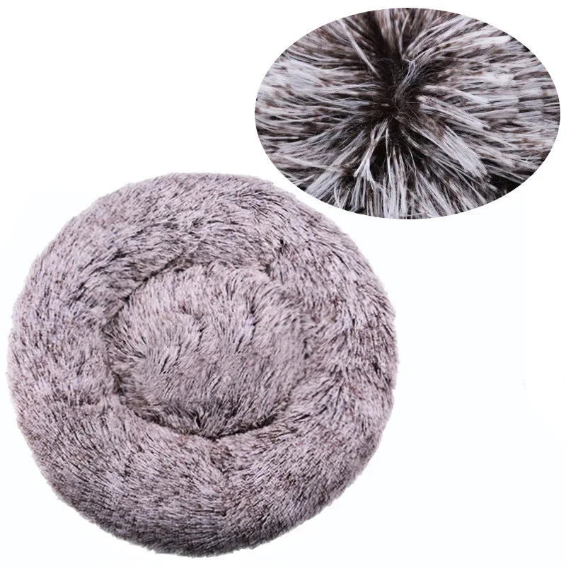 50-90cm Round Pet Bed for Large Dog Bed Super Soft Cat Bed Long Plush Dog House for Medium Dog House Winter Warm Sleeping