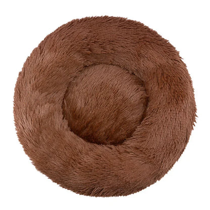 50-90cm Round Pet Bed for Large Dog Bed Super Soft Cat Bed Long Plush Dog House for Medium Dog House Winter Warm Sleeping