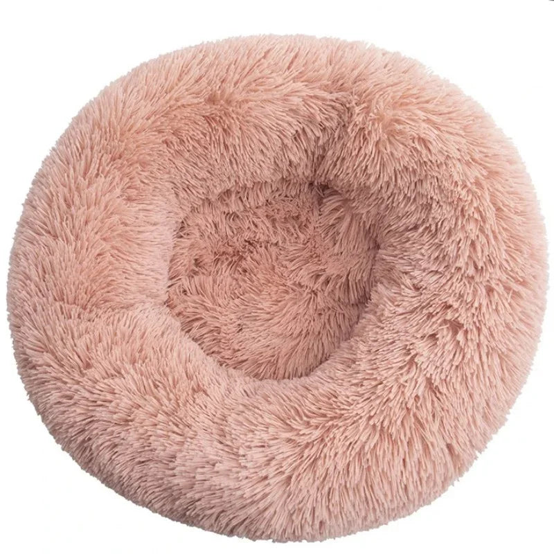 50-90cm Round Pet Bed for Large Dog Bed Super Soft Cat Bed Long Plush Dog House for Medium Dog House Winter Warm Sleeping