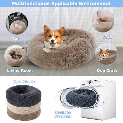 50-90cm Round Pet Bed for Large Dog Bed Super Soft Cat Bed Long Plush Dog House for Medium Dog House Winter Warm Sleeping