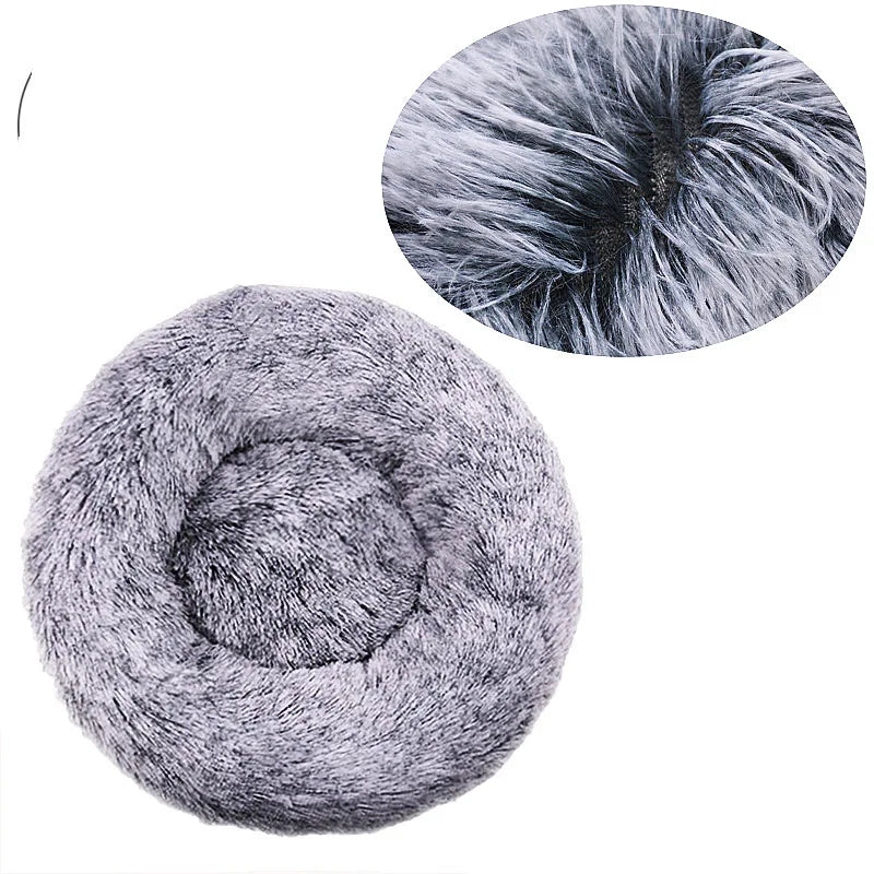 50-90cm Round Pet Bed for Large Dog Bed Super Soft Cat Bed Long Plush Dog House for Medium Dog House Winter Warm Sleeping
