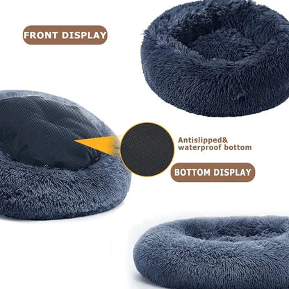 50-90cm Round Pet Bed for Large Dog Bed Super Soft Cat Bed Long Plush Dog House for Medium Dog House Winter Warm Sleeping