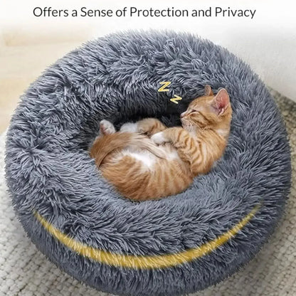 50-90cm Round Pet Bed for Large Dog Bed Super Soft Cat Bed Long Plush Dog House for Medium Dog House Winter Warm Sleeping